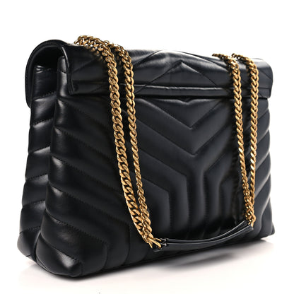 Saint Laurent Calfskin Y Quilted Monogram Medium Loulou Chain Satchel Black 3 of 10