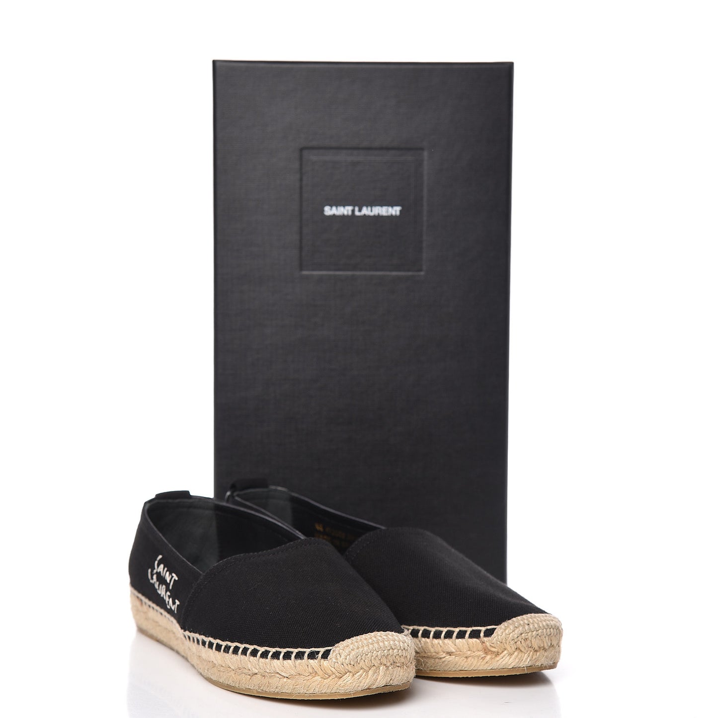 Canvas Nappa Elba Light Logo Embroidered Espadrilles 35.5 Black