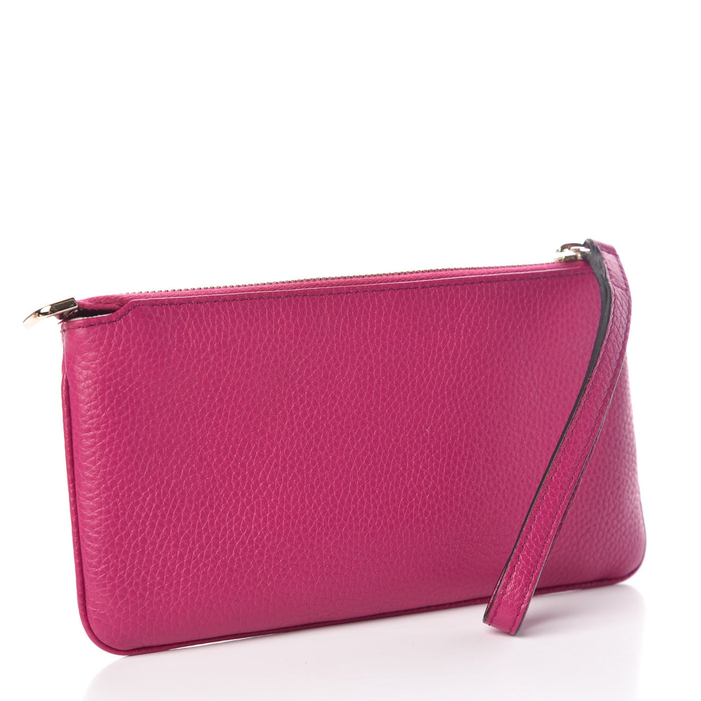Pebbled Calfskin Soho Wristlet Bright Bougainvillea