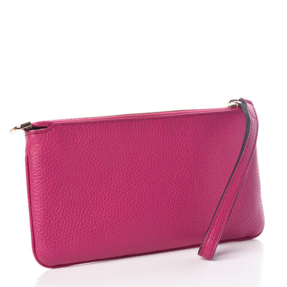 Gucci Pebbled Calfskin Soho Wristlet Bright Bougainvillea 3 of 11