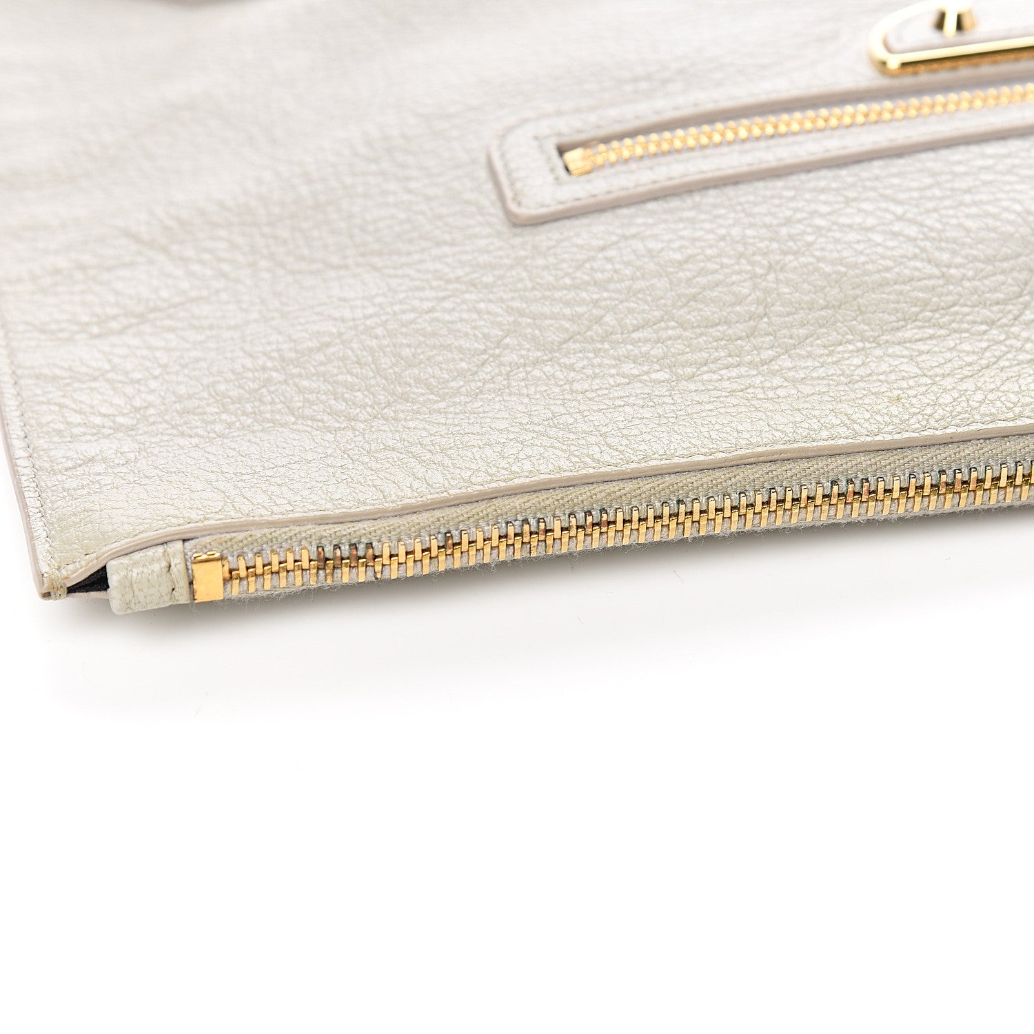 Balenciaga Chevre Gold Metallic Edge Hardware Pouch Gris Glace 9 of 9