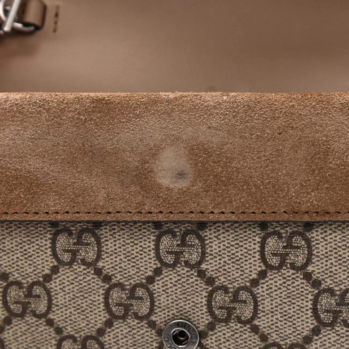 GG Supreme Monogram Super Mini Dionysus Shoulder Bag Taupe