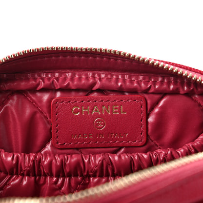 Chanel Caviar Quilted Small Curvy Pouch Cosmetic Case Dark Pink 6 of 7