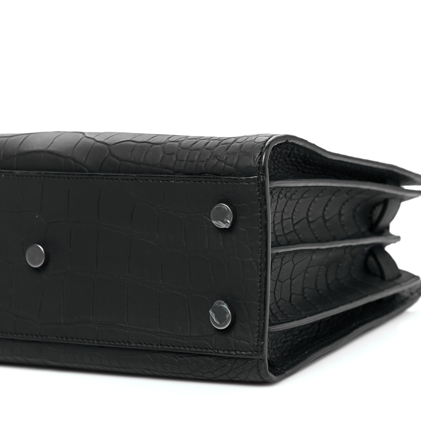 Matte Alligator Baby Souple Sac de Jour Cocco Carbone