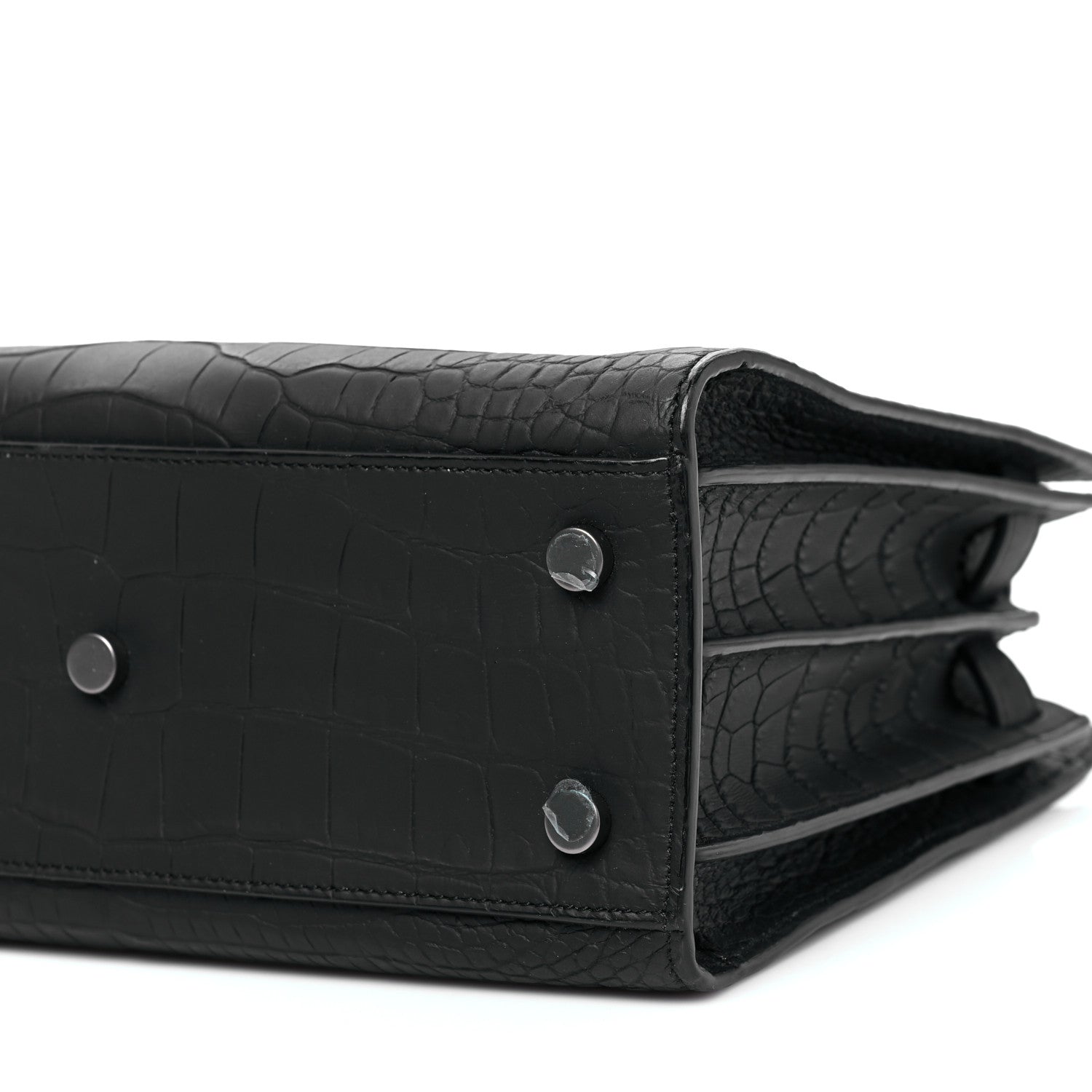 Saint Laurent Matte Alligator Baby Souple Sac de Jour Cocco Carbone 7 of 7