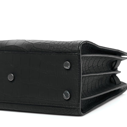 Saint Laurent Matte Alligator Baby Souple Sac de Jour Cocco Carbone 7 of 7