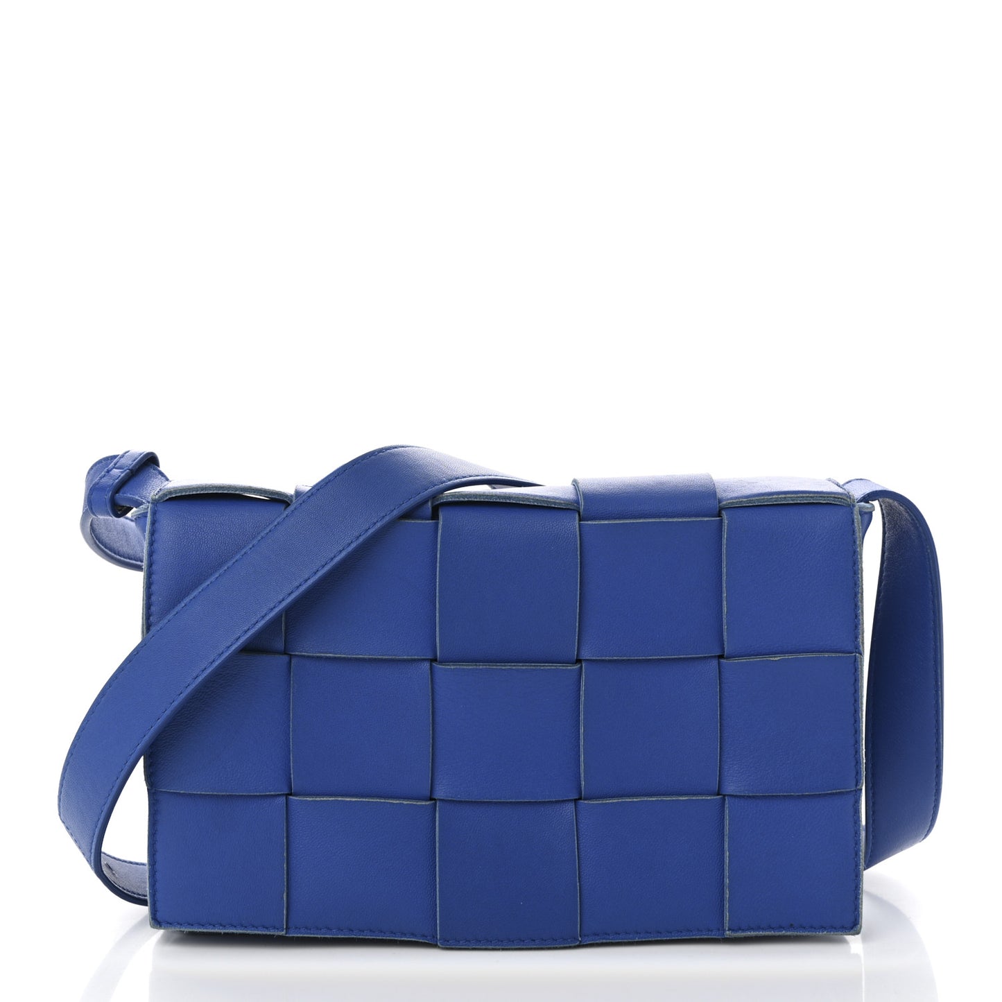 Lambskin Maxi Intrecciato Cassette Crossbody Bag Cobalt