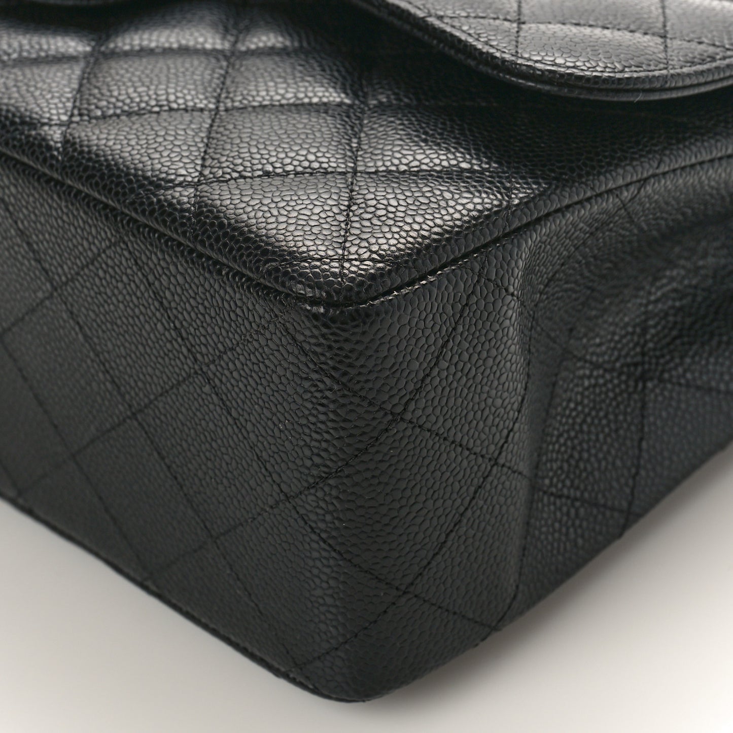 Caviar Quilted Jumbo Double Flap Black