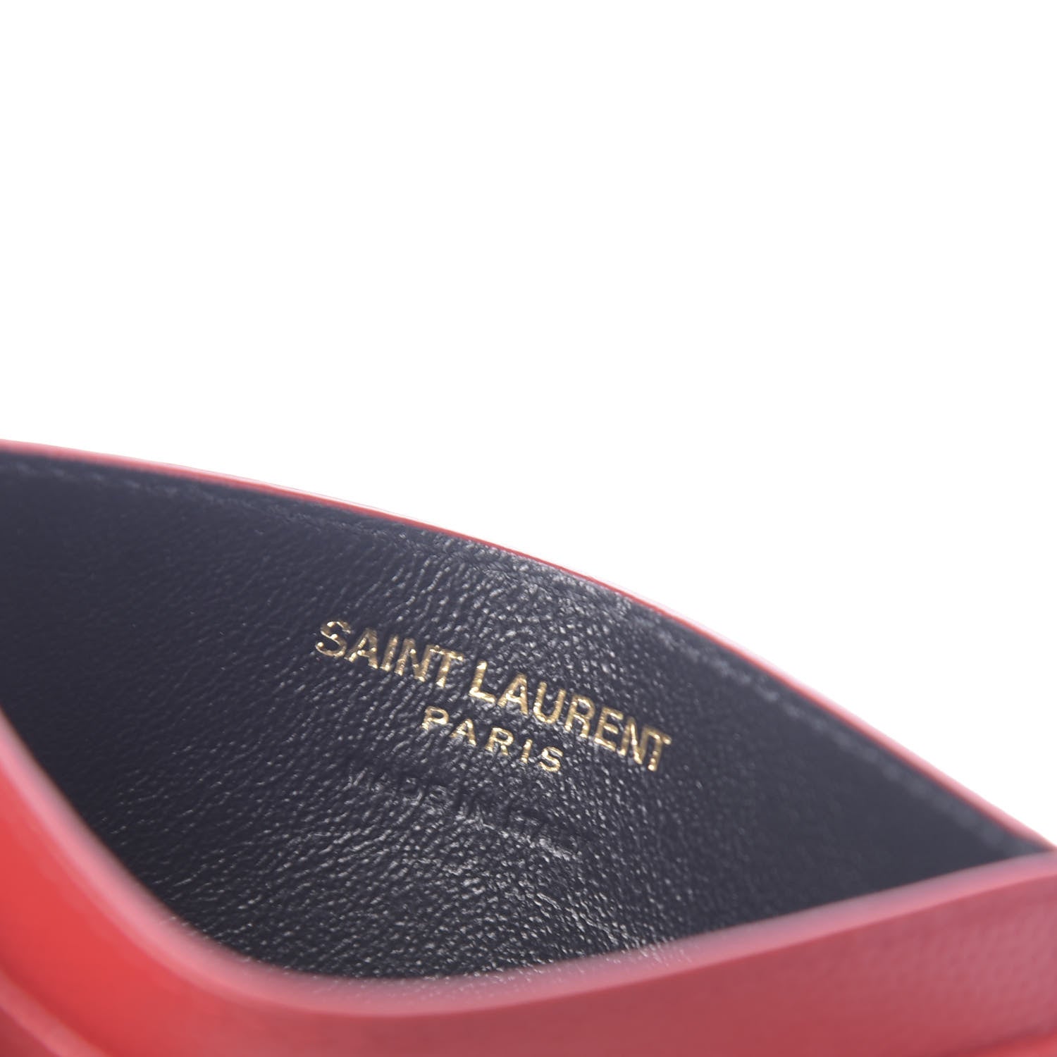 Saint Laurent Grain De Poudre Matelasse Chevron Monogram Credit Card Case New Red 6 of 8