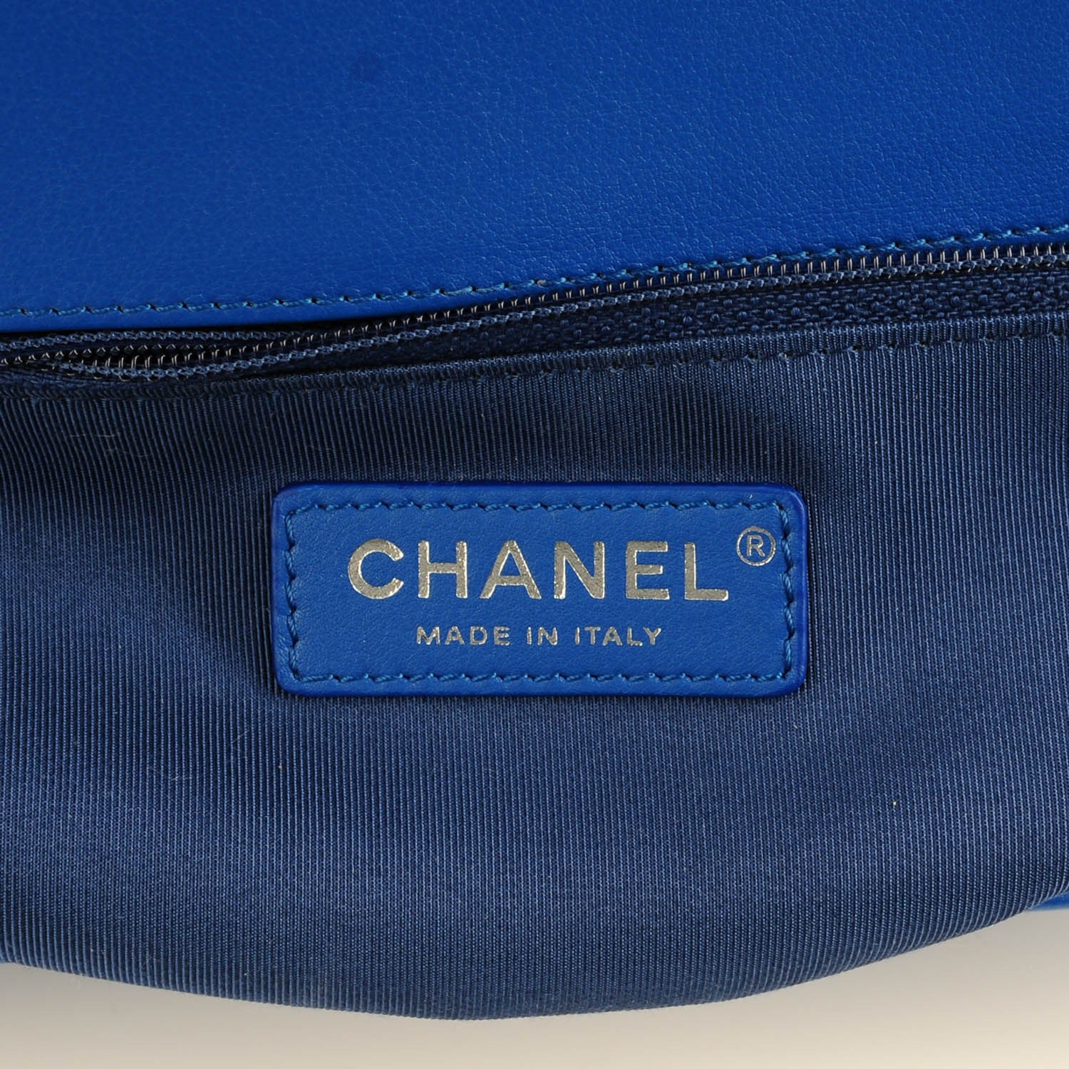 Chanel Calfskin Chevron Quilted New Medium Boy Flap Bright Blue 7 of 8