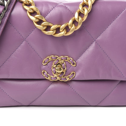 Chanel Goatskin Quilted Medium 19 Flap Violet Purple 9 of 9