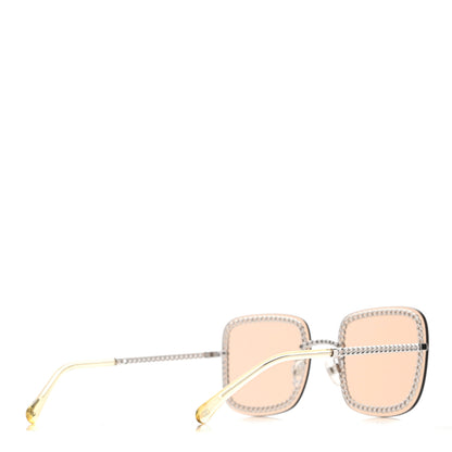 Chanel Metal Removable Chain Square Sunglasses 4244 Light Brown 4 of 7