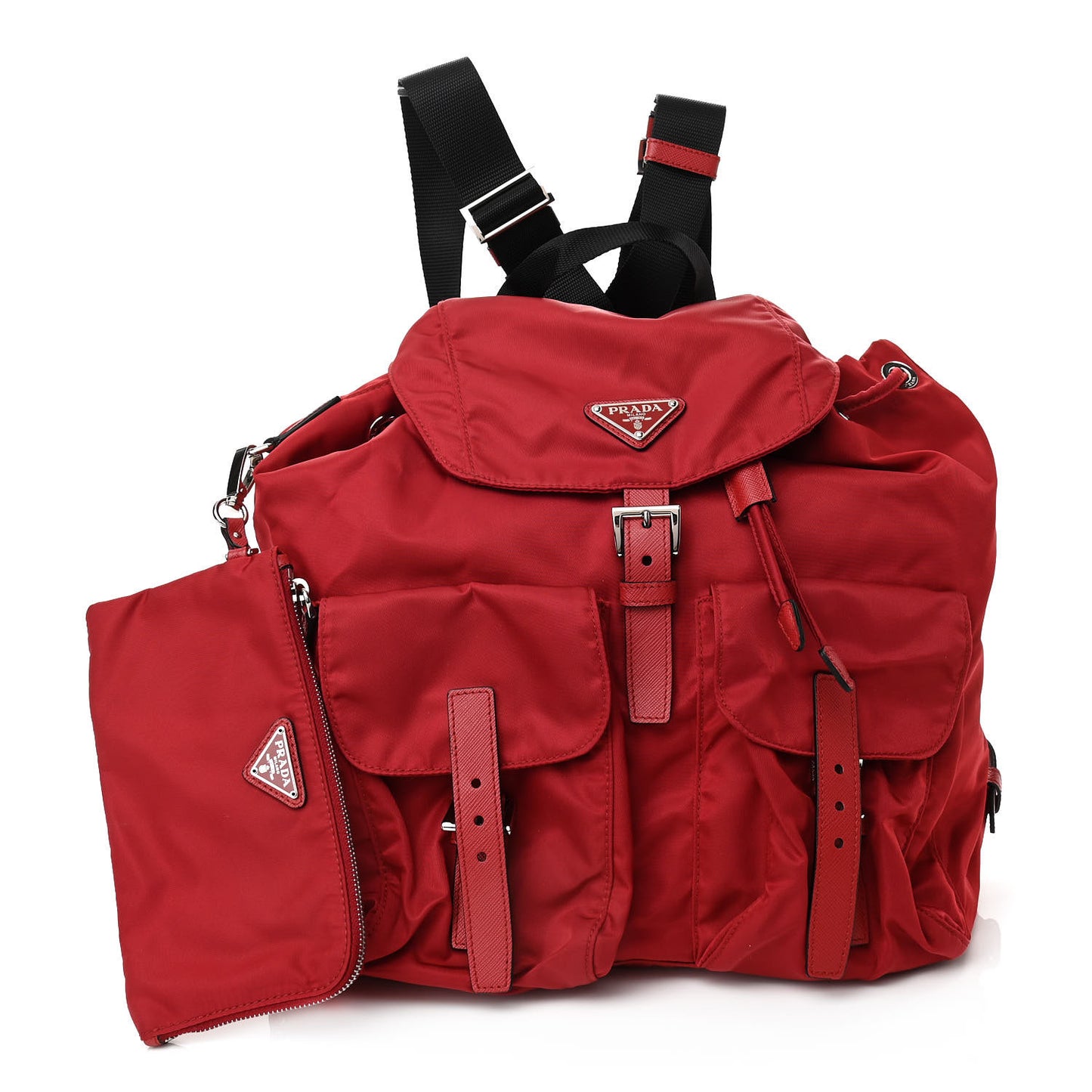 Tessuto Nylon Saffiano Vela Medium Backpack Fuoco