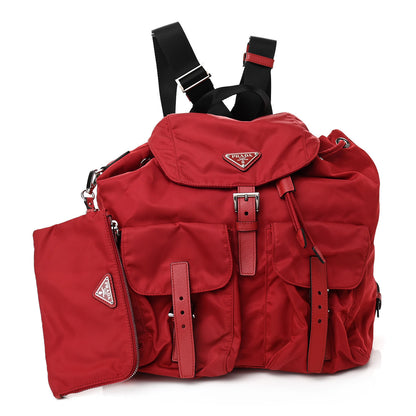 Prada Tessuto Nylon Saffiano Vela Medium Backpack Fuoco 1 of 10