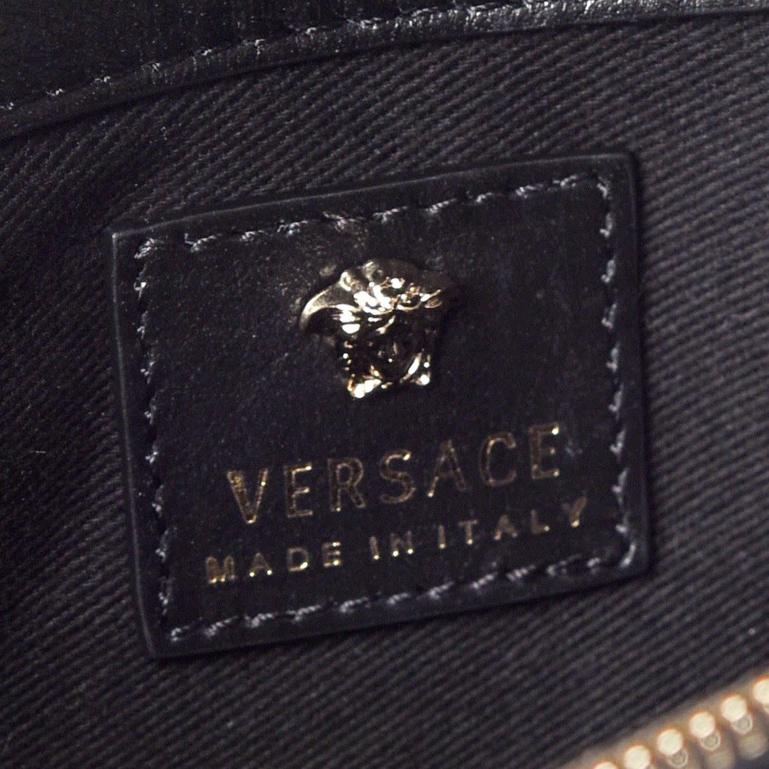 Versace Grained Calfskin Palazzo Chain Evening Bag Black 8 of 10