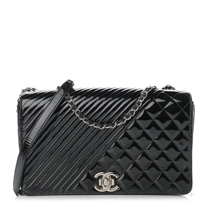 Chanel Patent Diagonal Quilted Flap Black 1 of 14