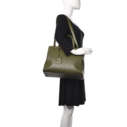 Fendi Vitello Elite Flamingo Regular 2Jours Tote Verde Prato Olive 2 of 11