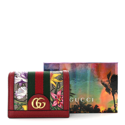 Gucci GG Supreme Monogram Flora Web Ophidia Card Case Red 12 of 12