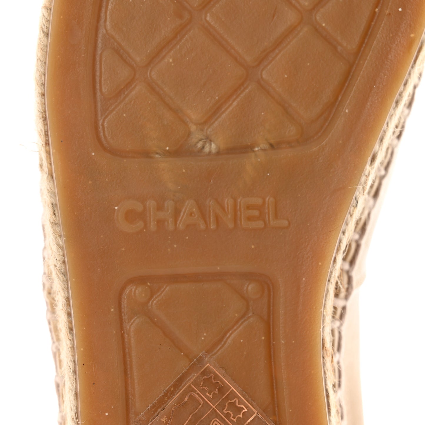 Lambskin CC Espadrilles 38 Beige Black