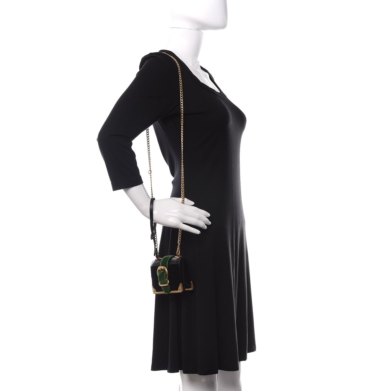 Prada Velvet City Calfskin Micro Cahier Bag Black Alloro 2 of 11