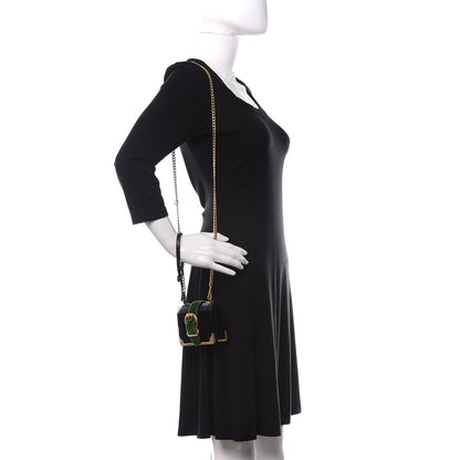 Prada Velvet City Calfskin Micro Cahier Bag Black Alloro 2 of 11