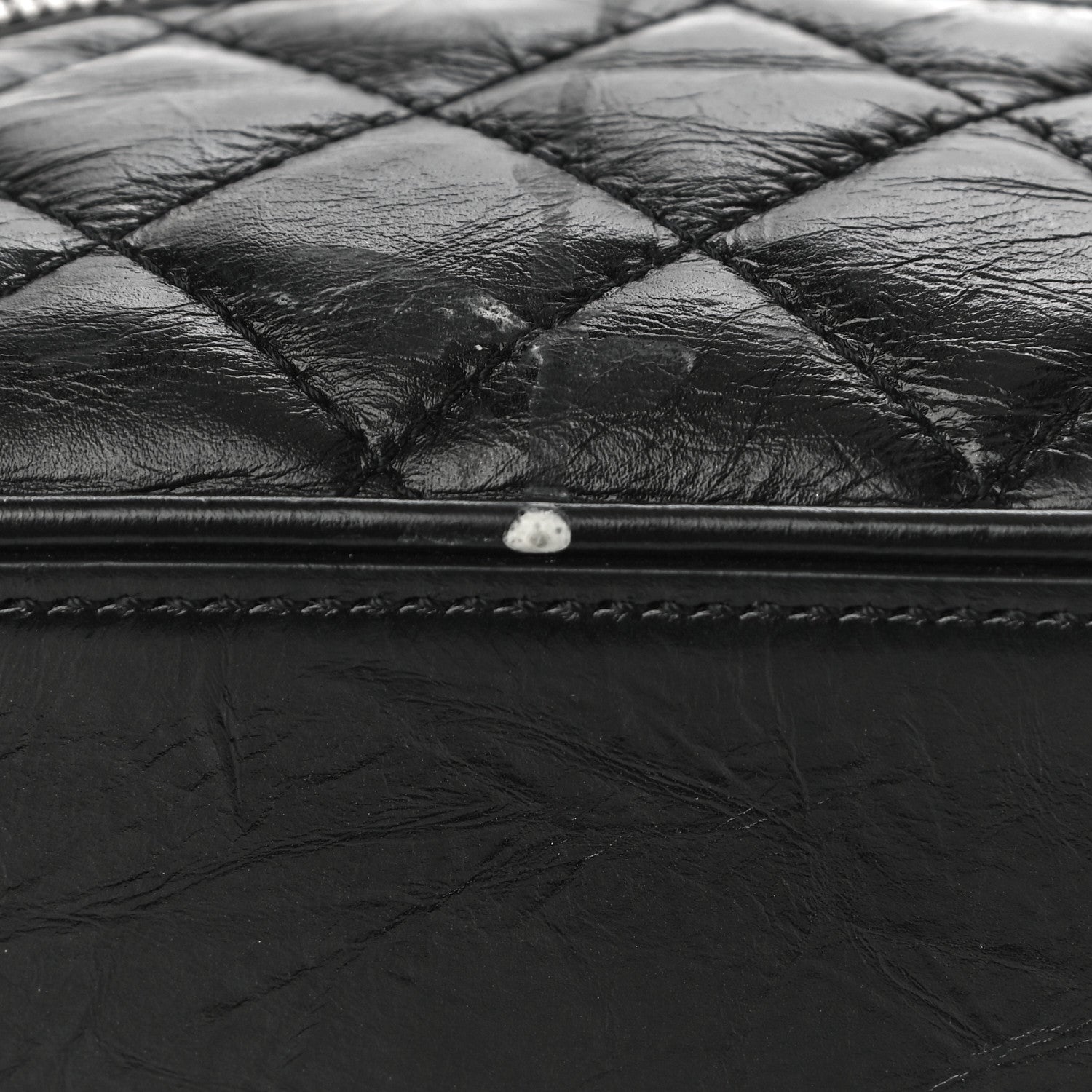 Chanel Crumpled Calfskin PVC Quilted Backpack Black 12 of 13