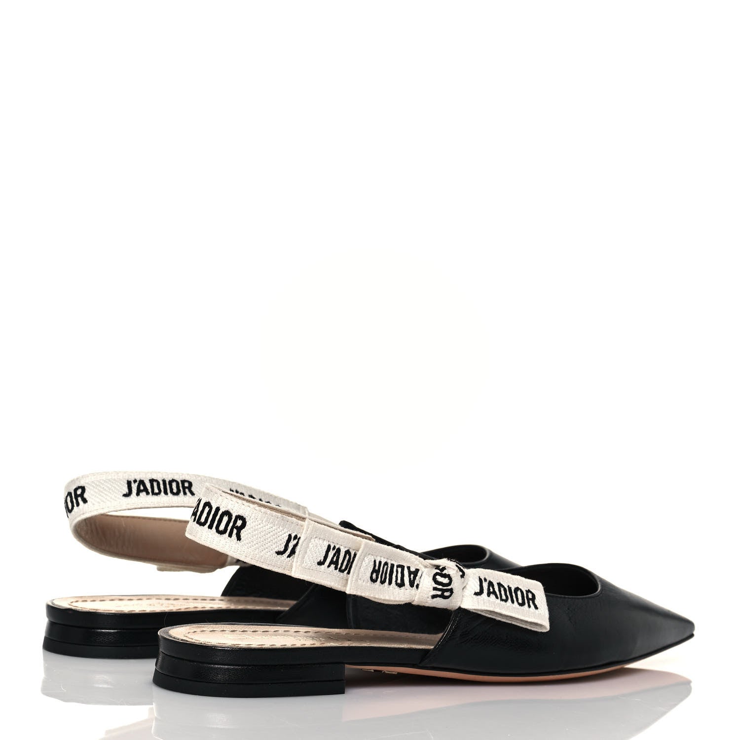 Christian Dior Lambskin Ribbon J'Adior Slingback Ballet Flats 36 Black 4 of 9