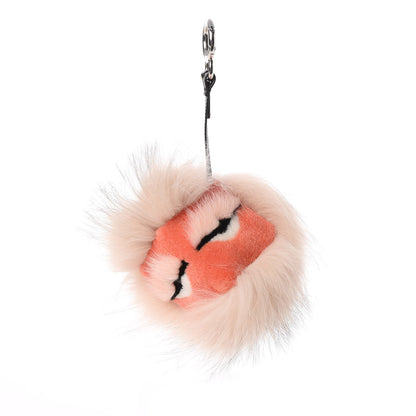 Fendi Fox Rabbit Goat Mink Fur Vitello Flamingo Furbet Monster Bag Bug Charm Light Pink 1 of 6