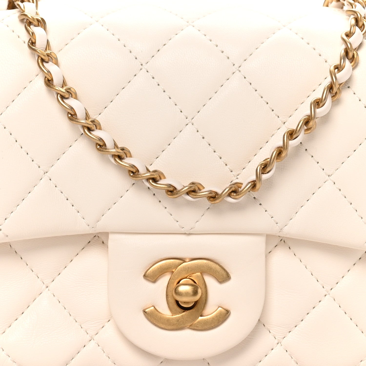 Chanel Lambskin Quilted Mini Pearl Crush Flap White 8 of 10