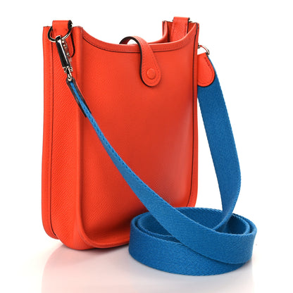 Hermes Epsom Amazone Evelyne TPM Orange Poppy Bleu Zanzibar 3 of 11