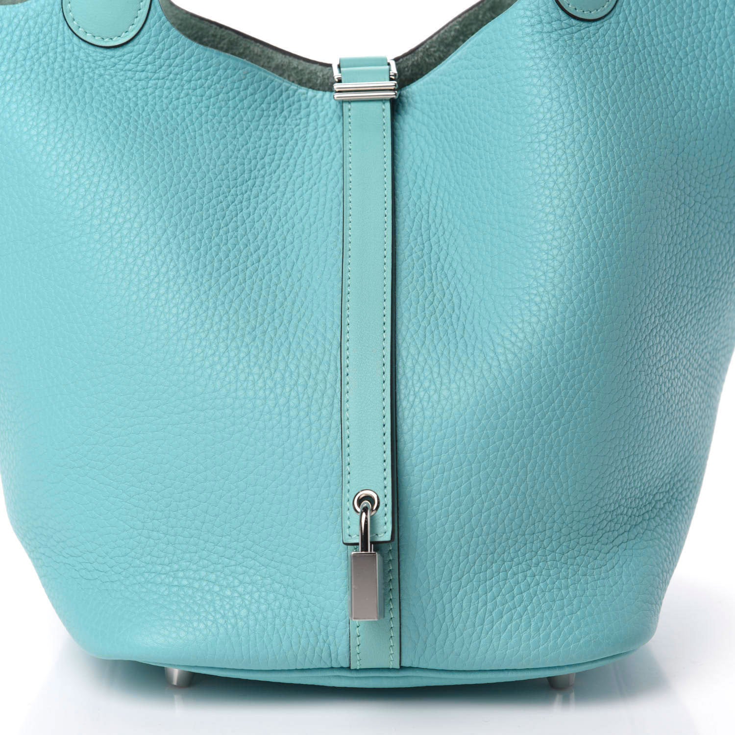 Hermes Taurillon Clemence Swift Picotin Lock 22 MM Bleu Atoll 10 of 11
