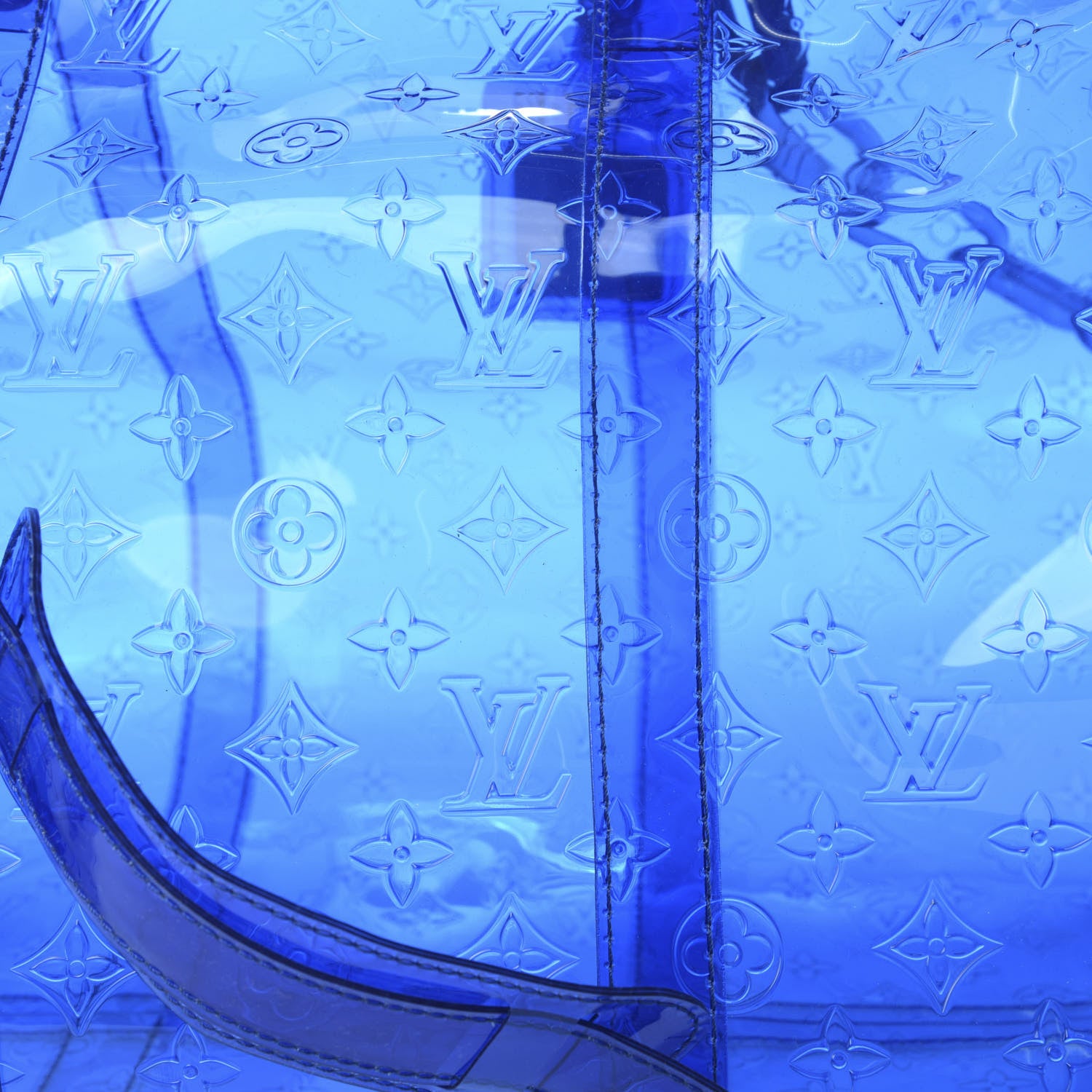 Louis Vuitton PVC Monogram Keepall Bandouliere 50 Blue 8 of 8
