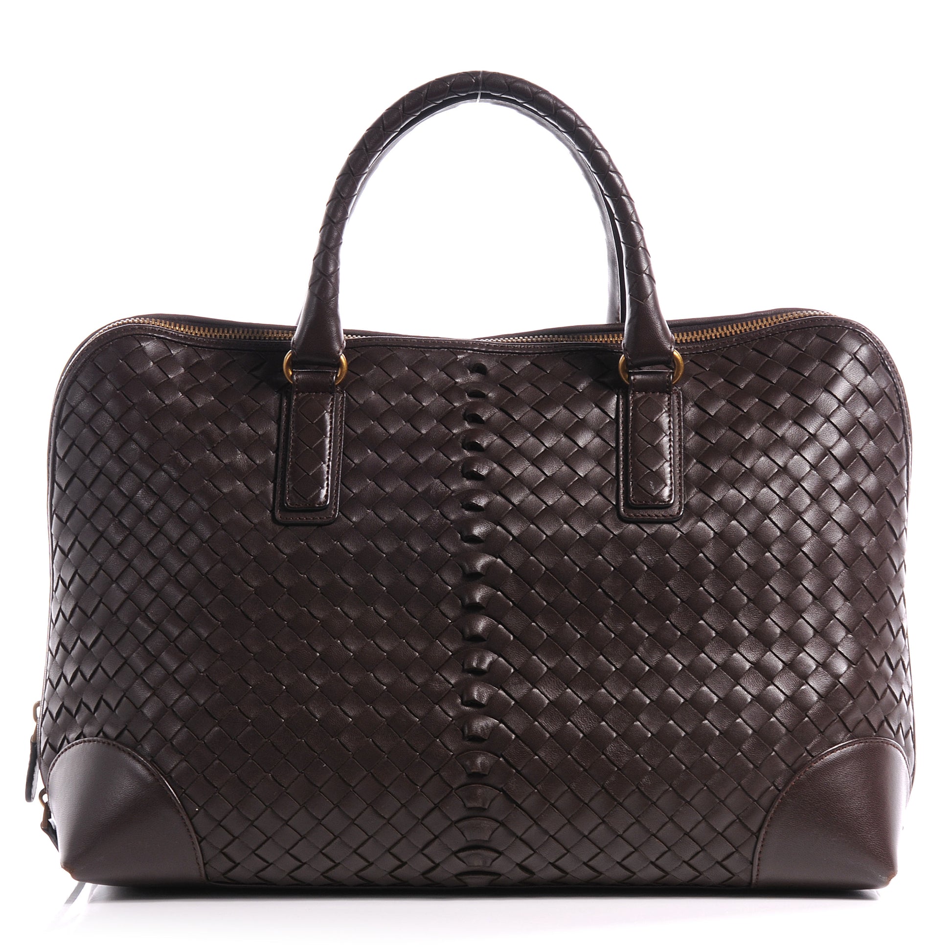 Bottega Veneta Nappa Intrecciato Woven Leather Satchel Ebano 1 of 8
