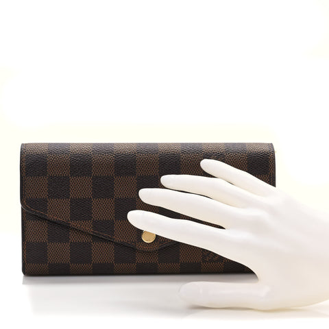 Damier Ebene Sarah Wallet NM Rose Ballerine