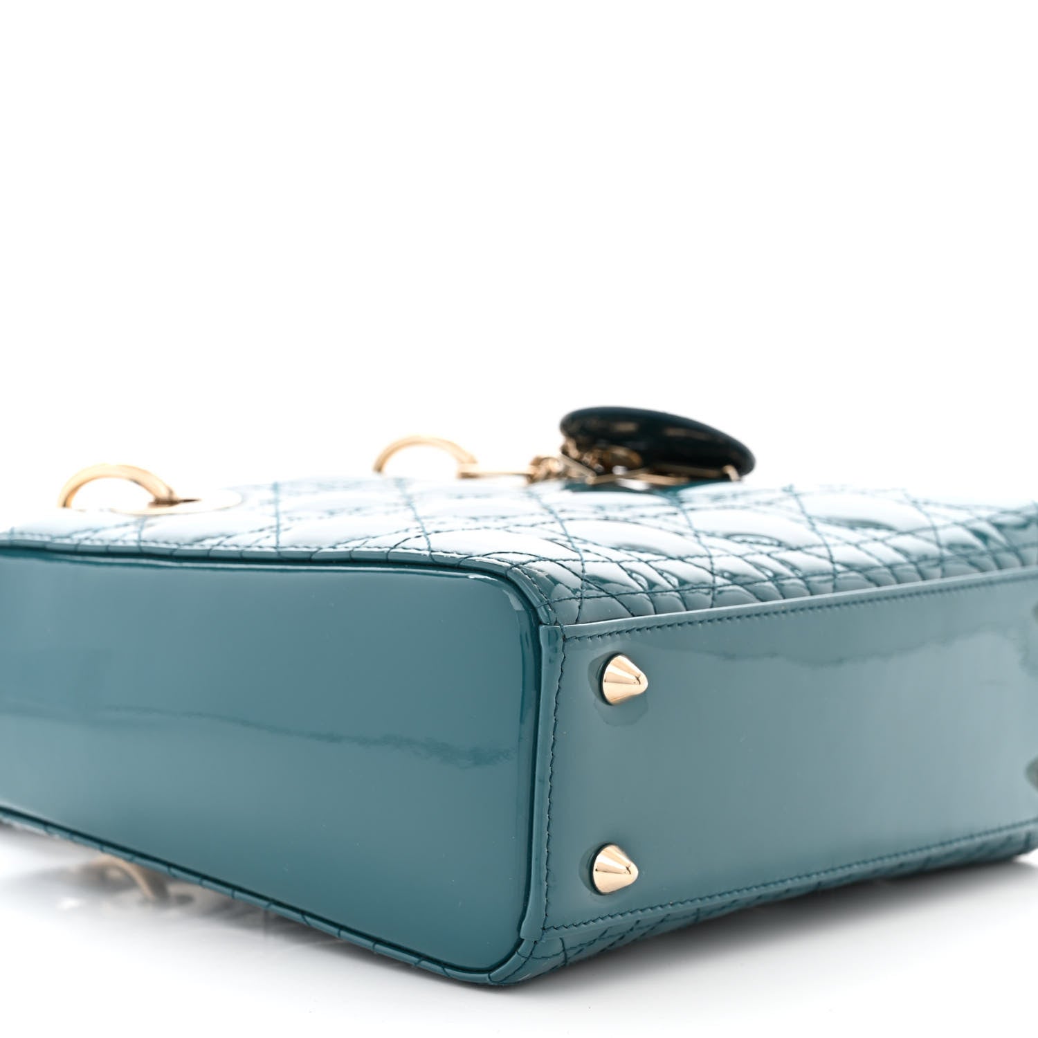 Christian Dior Patent Cannage Small Lady Dior Turquoise 9 of 10