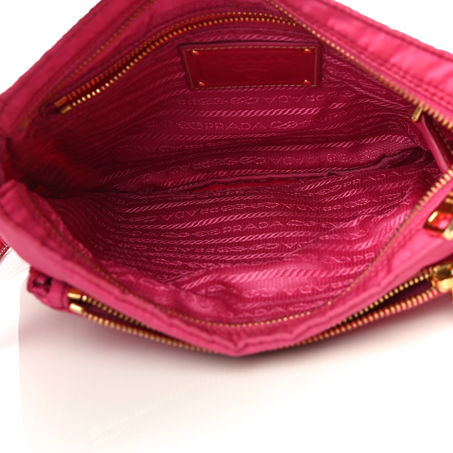 Tessuto Nylon Patent Pocket Messenger Bag Fuxia