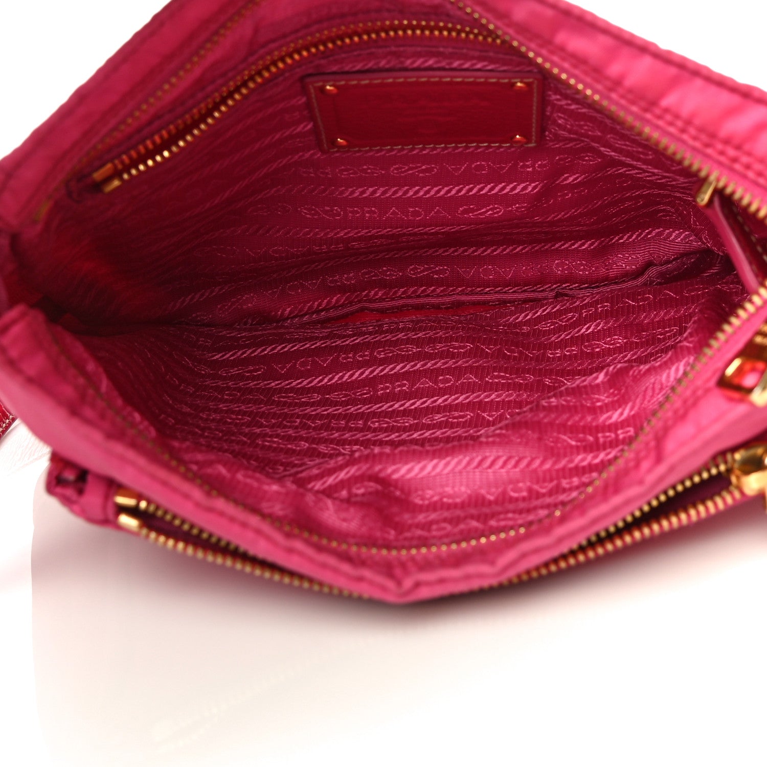 Prada Tessuto Nylon Patent Pocket Messenger Bag Fuxia 5 of 19