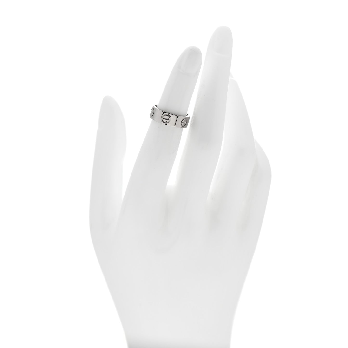 18K White Gold 5.5mm LOVE Ring 46 3.75