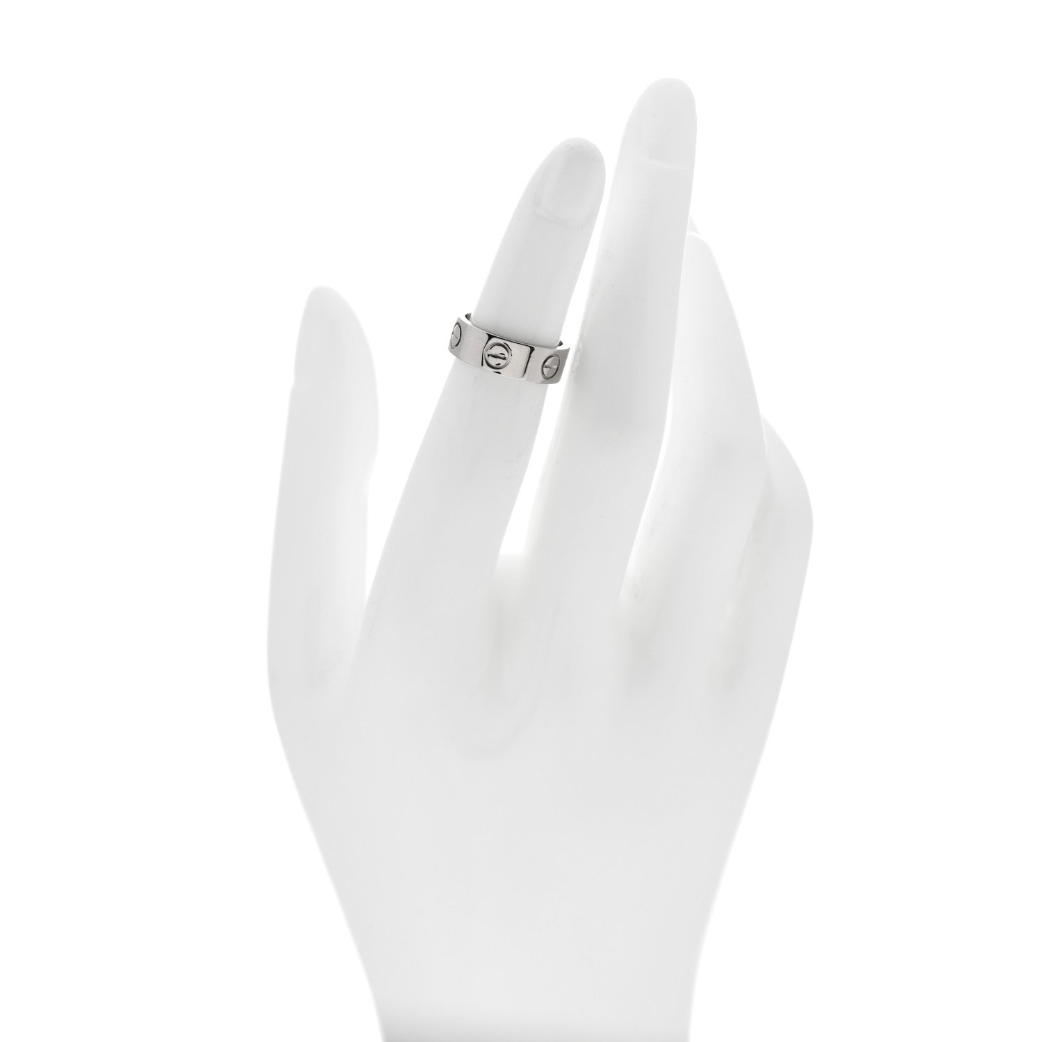 Cartier 18K White Gold 5.5mm LOVE Ring 46 3.75 2 of 4