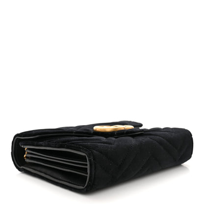 Gucci Velvet Matelasse GG Marmont Chain Wallet Black 4 of 11