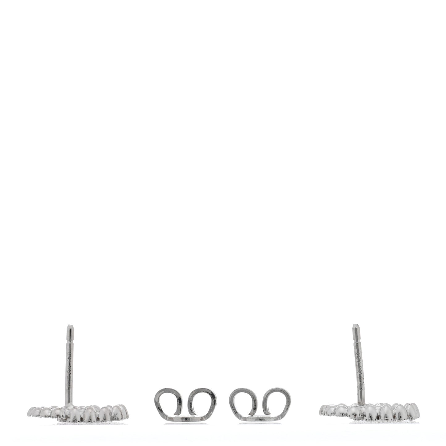 18K White Gold Diamond Running G Earrings