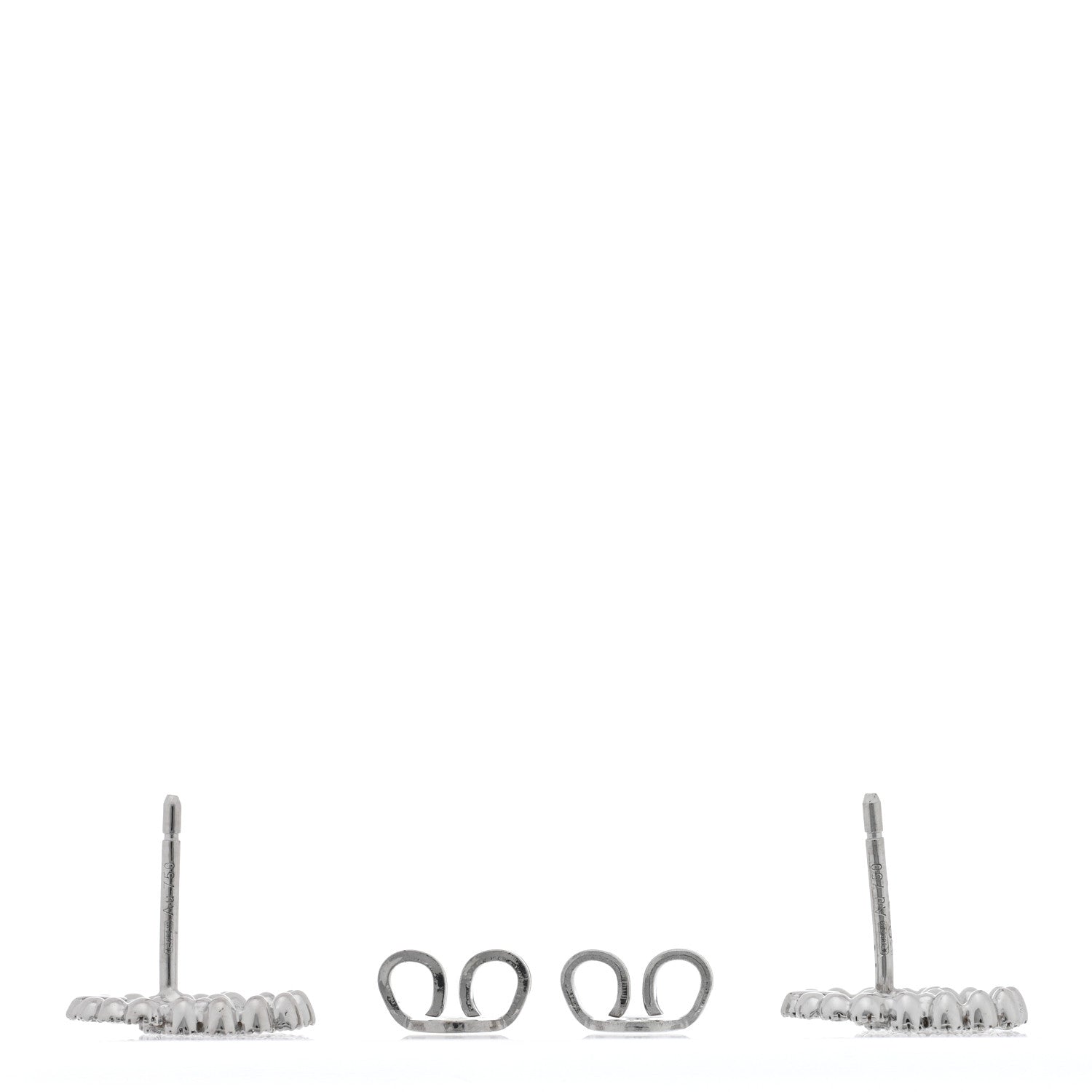 Gucci 18K White Gold Diamond Running G Earrings 3 of 5