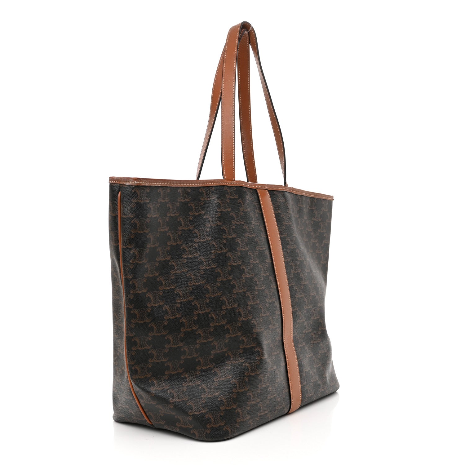 Celine Triomphe Canvas Calfskin Medium Cabas Bag Tan 3 of 19