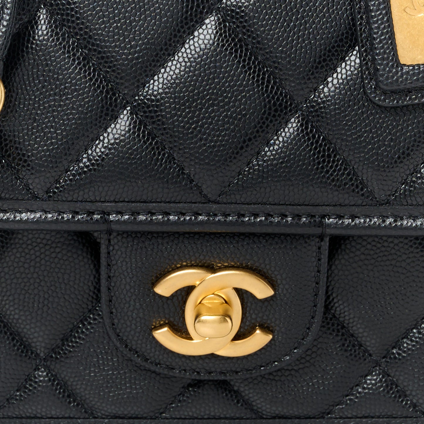 Caviar School Memory Mini Top Handle Flap Black