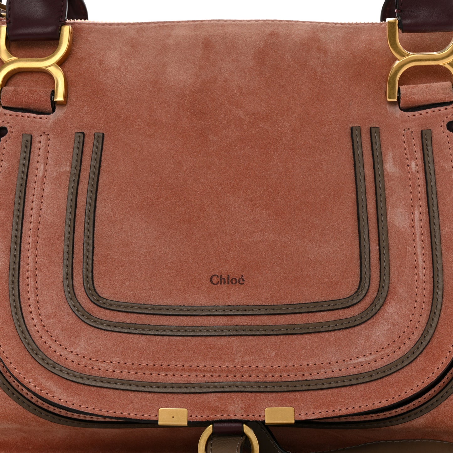 Suede Calfskin Braided Medium Marcie Double Carry Canyon Rose