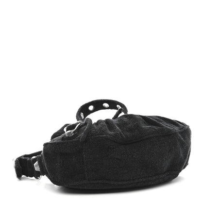 Balenciaga Terry Cloth Le Cagole Shoulder Bag XS Black 4 of 11