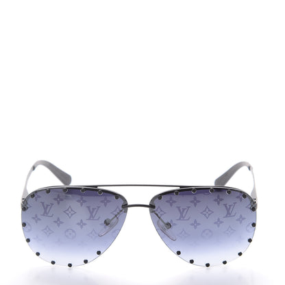 Louis Vuitton Monogram The Party Aviator Sunglasses Z0971U Black 3 of 8
