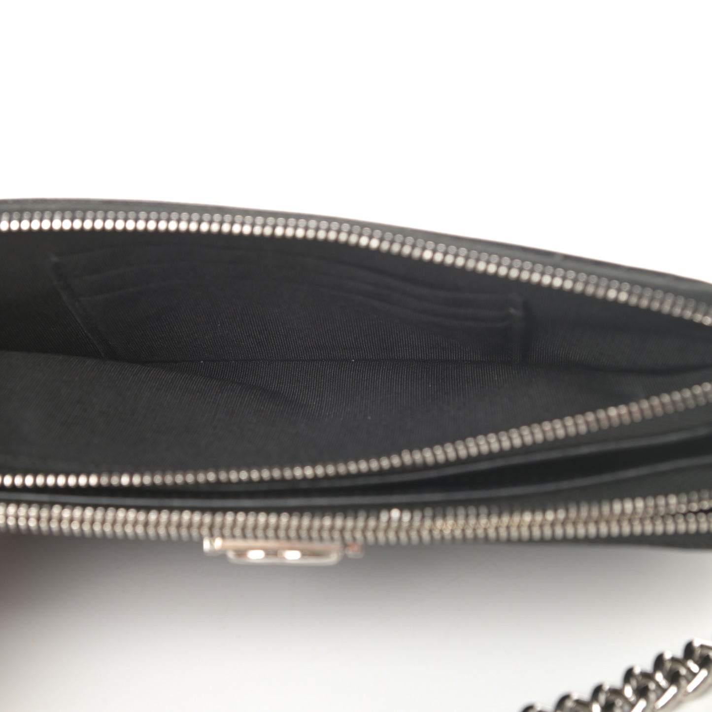 Caviar Quilted Small Boy Clutch With Chain Black