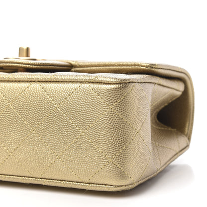 Chanel Metallic Caviar Quilted Mini Top Handle Rectangular Flap Gold 7 of 10