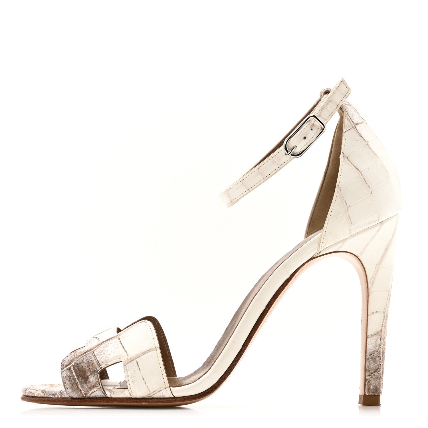 Hermes Matte Niloticus Crocodile Himalaya Premiere 105 Sandals 38 White 1 of 11